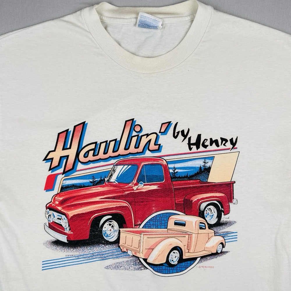 Vintage Y2K Hot Rod Haulin by Henry Ford Truck T Shirt Size L Classic Pickup